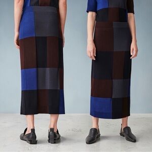 COS Women’s Pure Wool Maxi Color Block Checkered Skirt In Size Small
